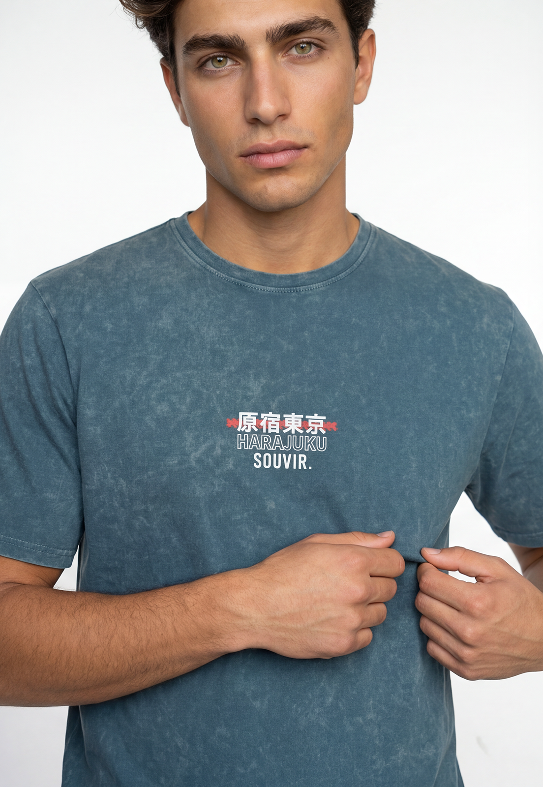 Polera Hombre Lavada Oriental Verde 3