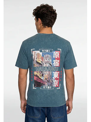 Polera Hombre Harajuku Oriental Verde