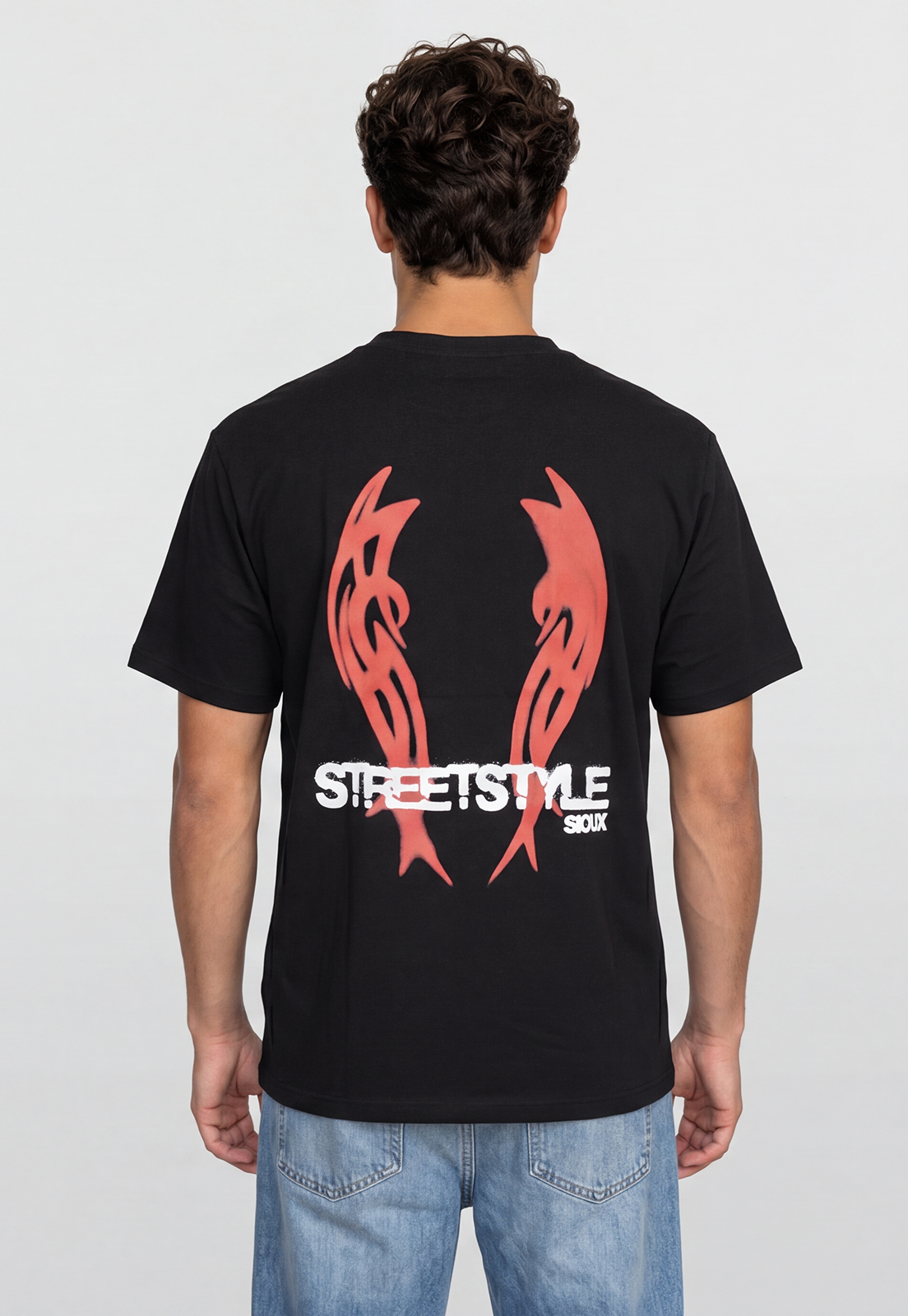 Polera Hombre Print Alas Negro 4