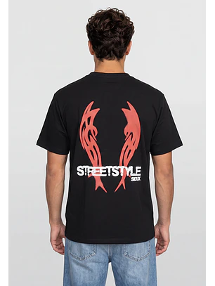 Polera Hombre Print Alas Negro