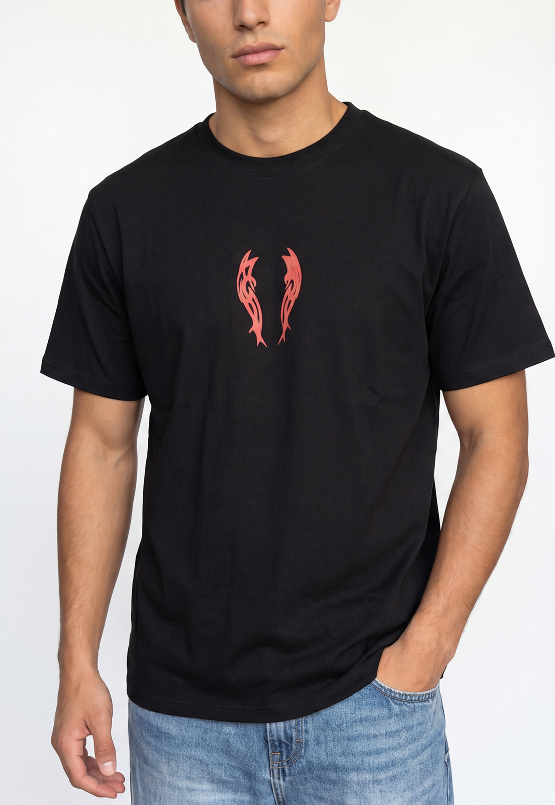Polera Hombre Print Alas Negro 3