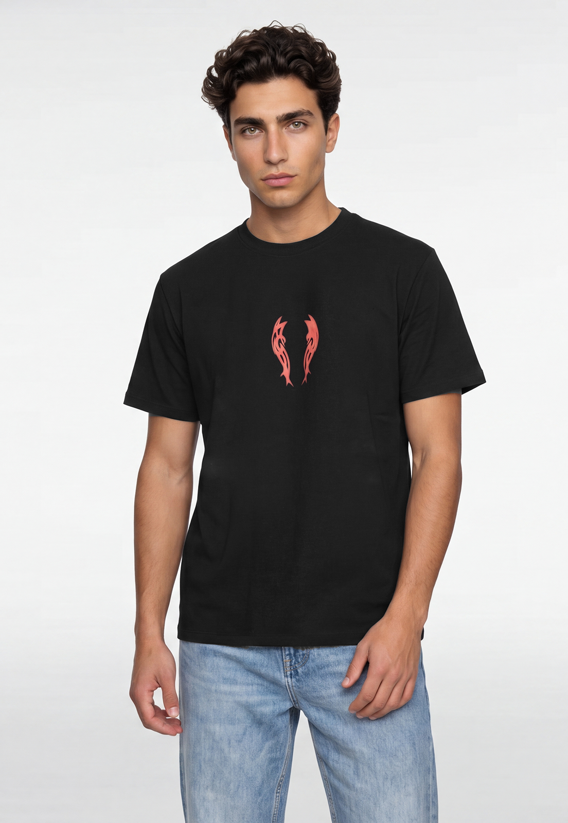 Polera Hombre Print Alas Negro 1