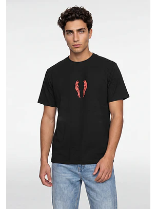 Polera Hombre Print Alas Negro