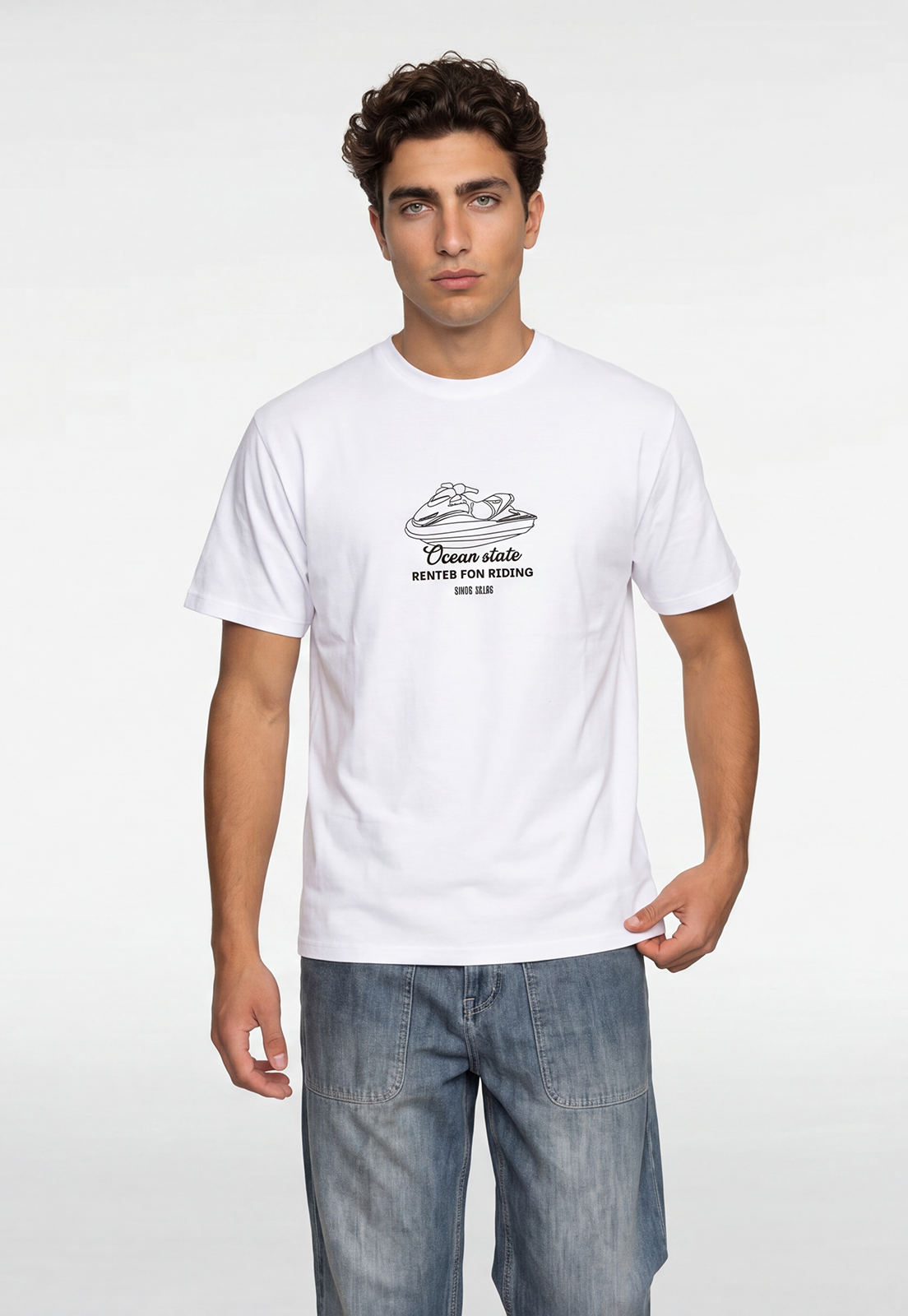 Polera Hombre Moto De Agua Blanco 1