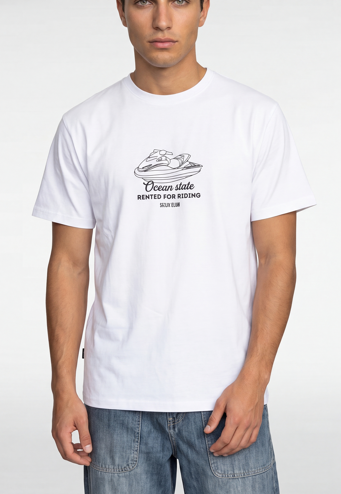 Polera Hombre Moto De Agua Blanco 3