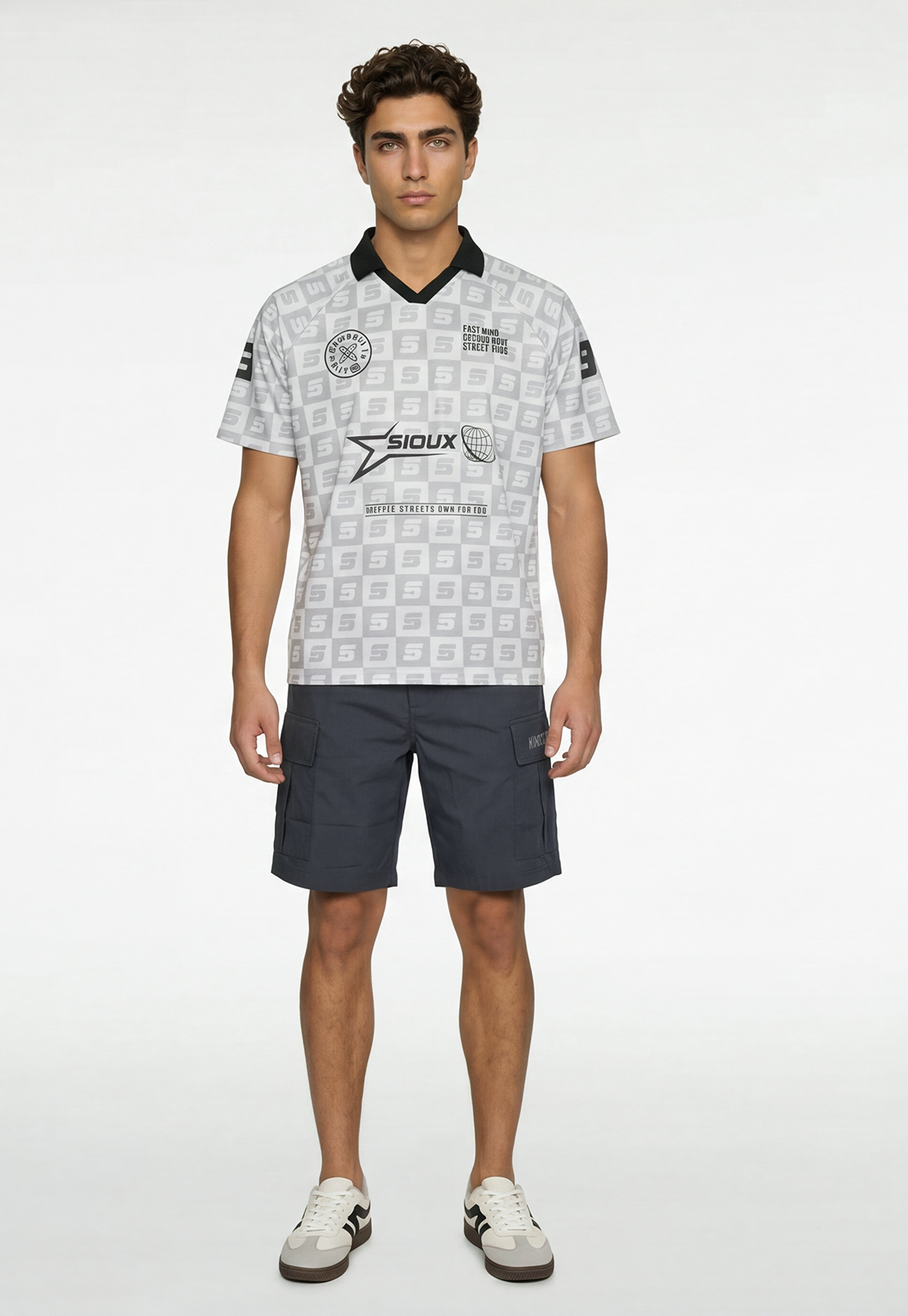 Polera Hombre Sport Cuello Camisero Gris 2