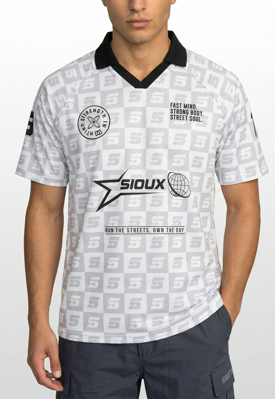Polera Hombre Sport Cuello Camisero Gris 3