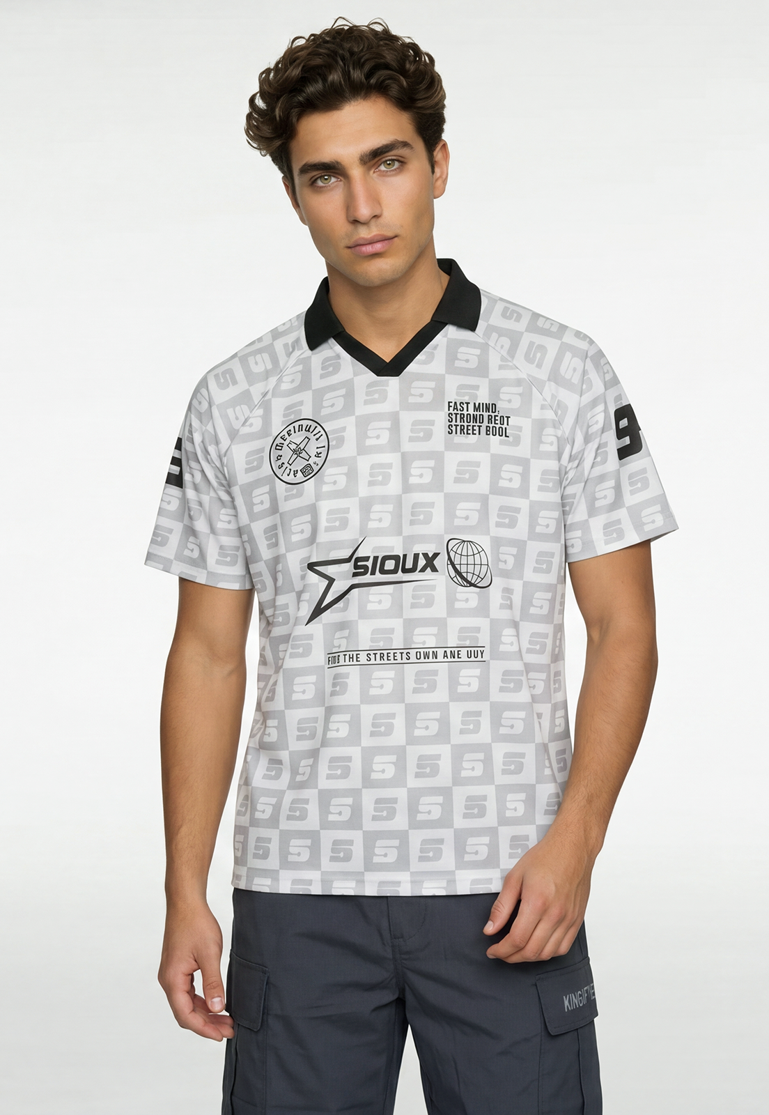 Polera Hombre Sport Cuello Camisero Gris 1