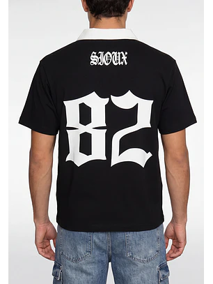 Polera Hombre Boxy Fit Cuello Moda Negro