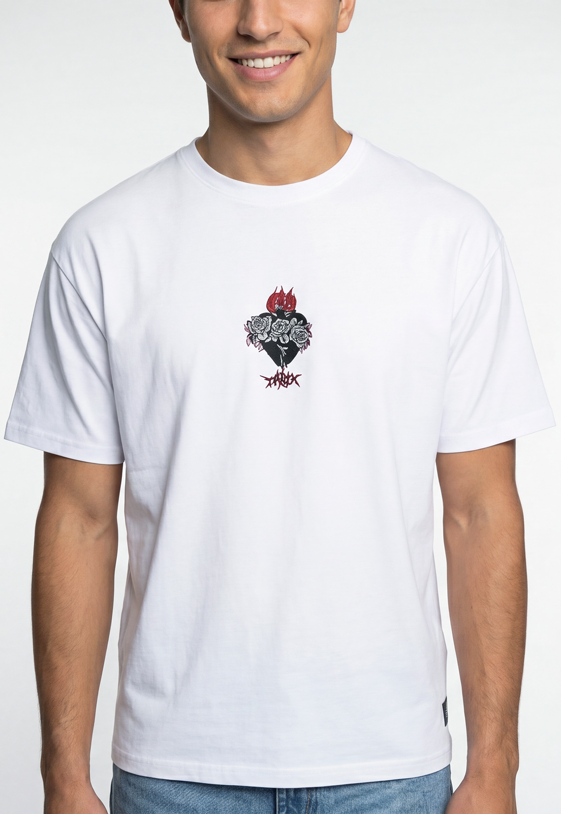 Polera Hombre Boxy Fit Print Blanco 3