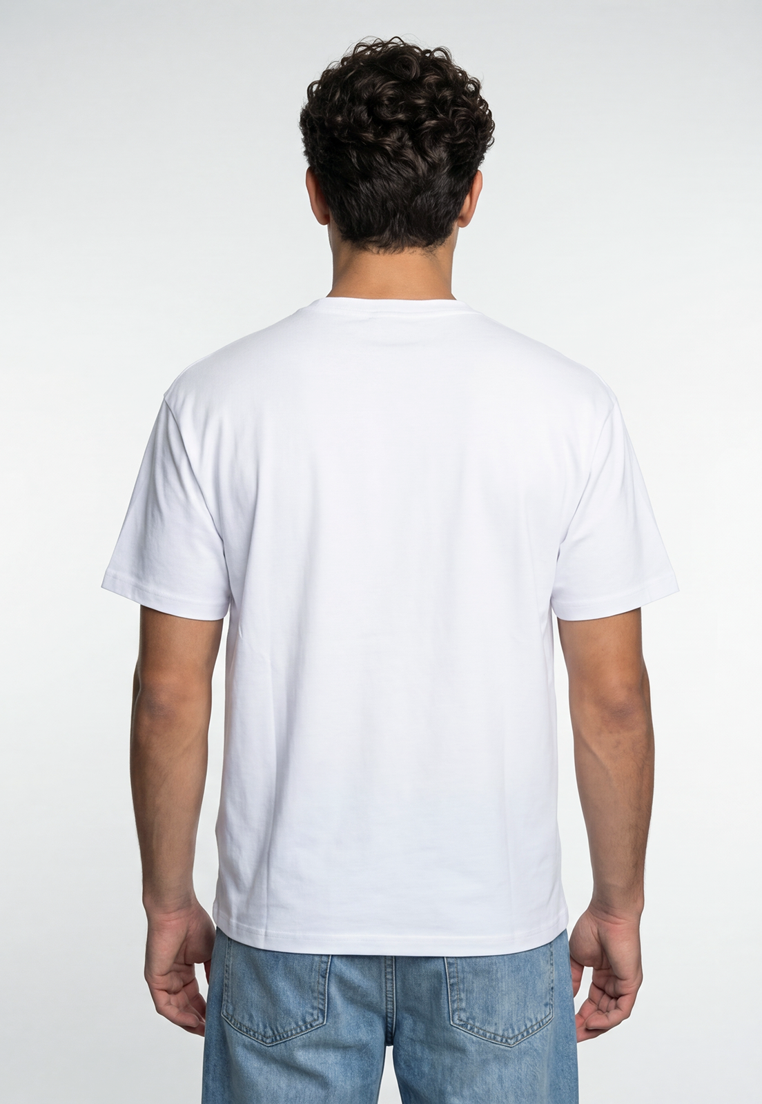 Polera Hombre Boxy Fit Print Blanco 4