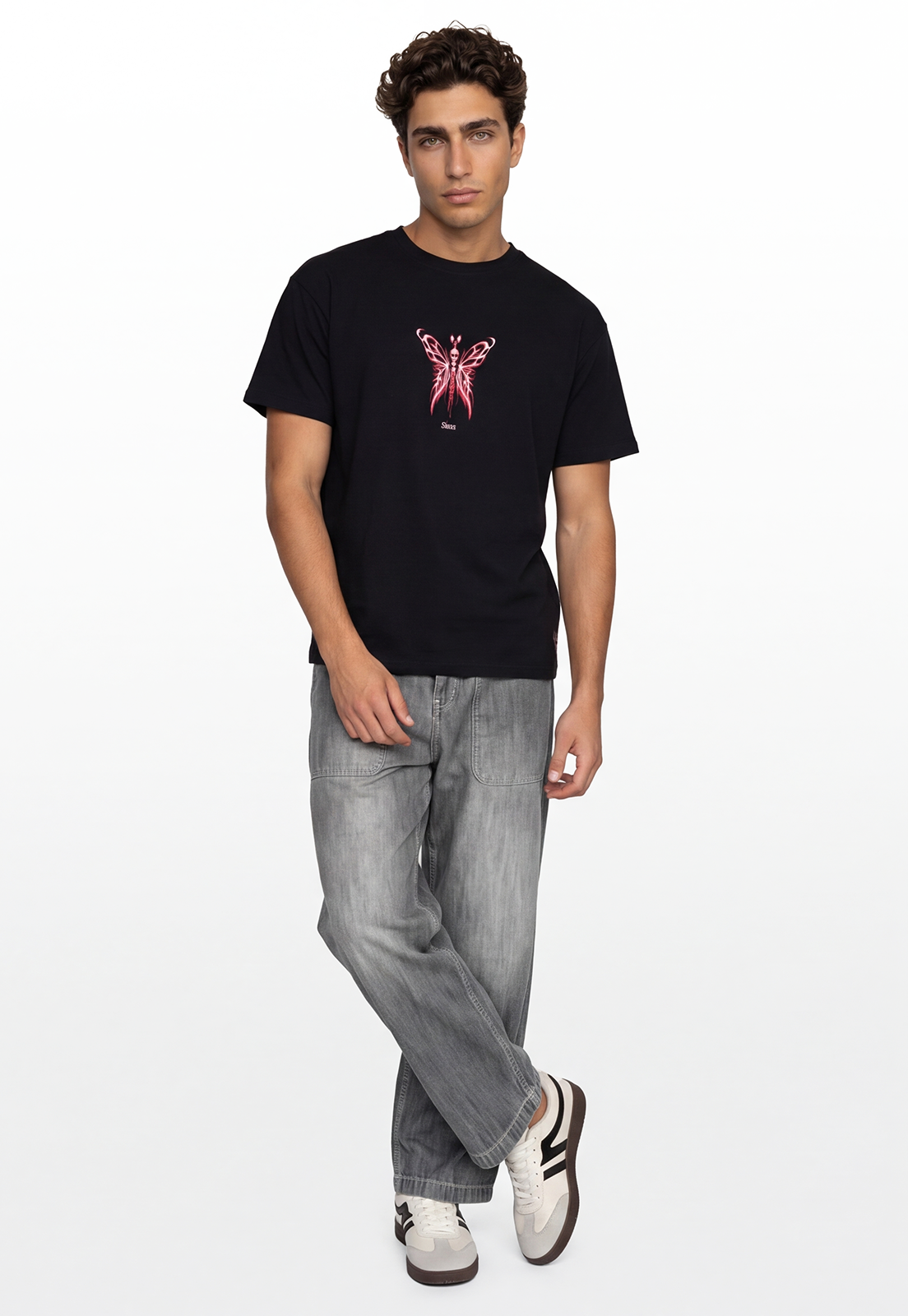 Polera Hombre Boxy Fit Print Negro 2