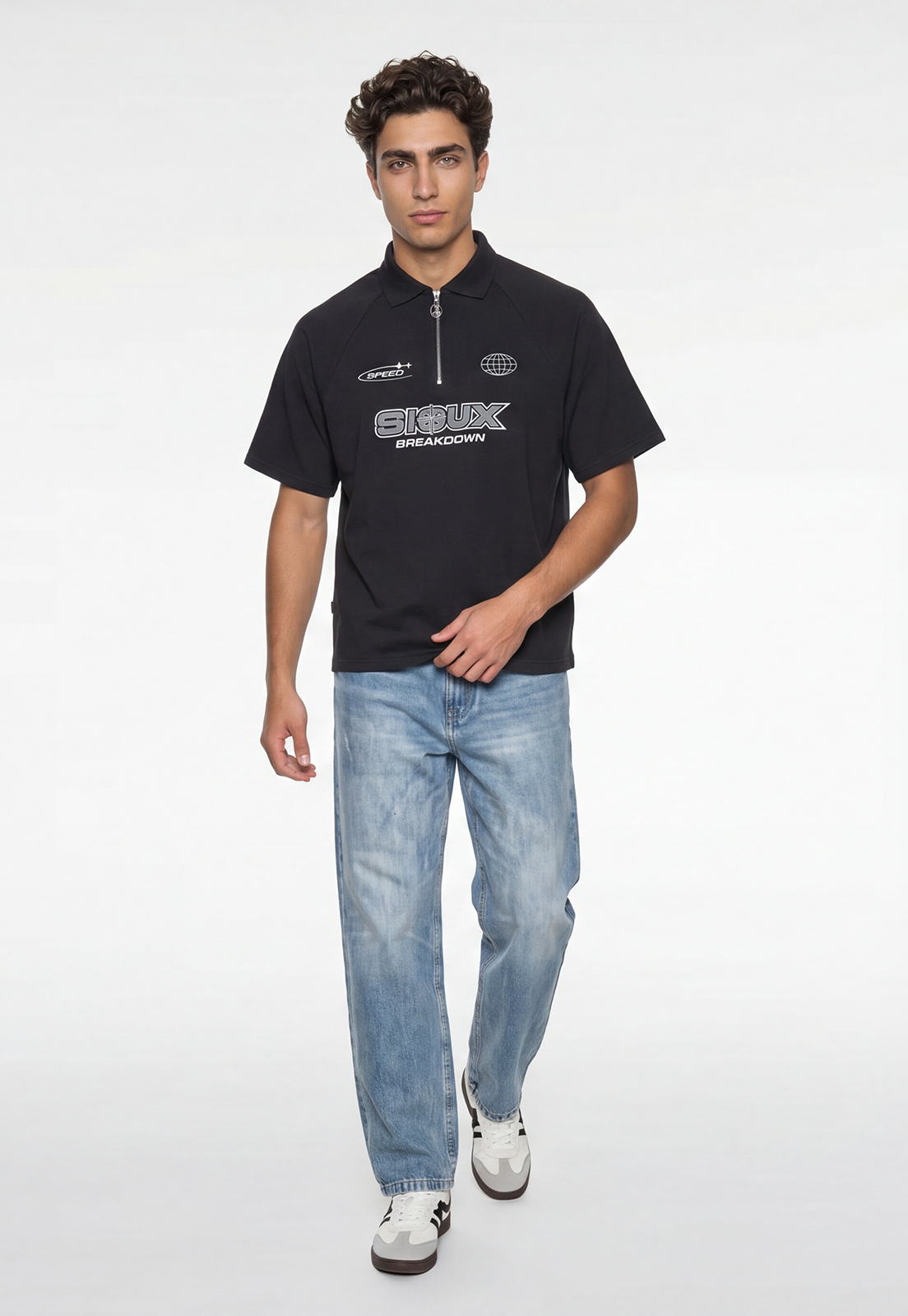 Polera Hombre Piqué Cierre Moda Acero 2
