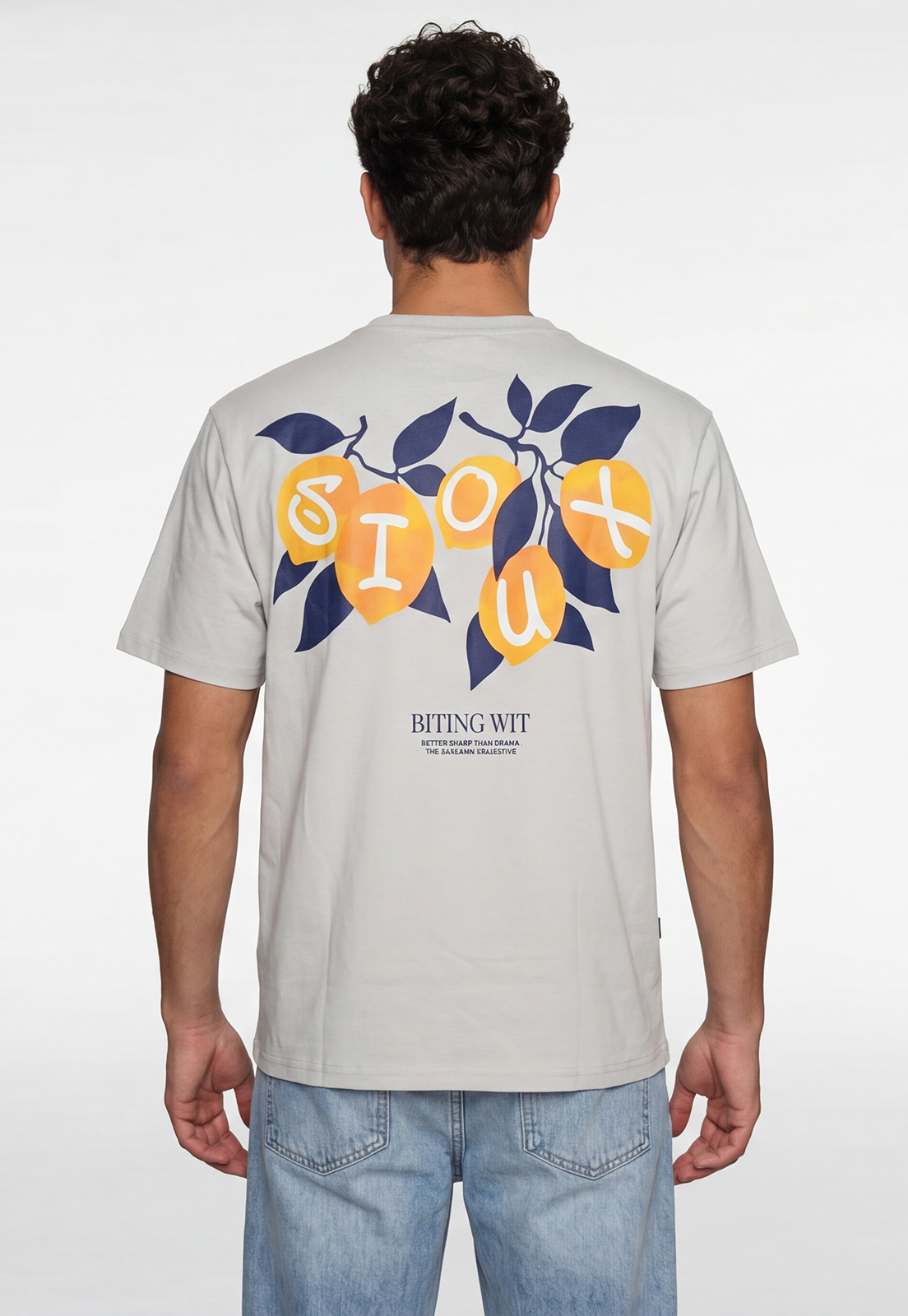 Polera Hombre Relaxed Limones Gris 4