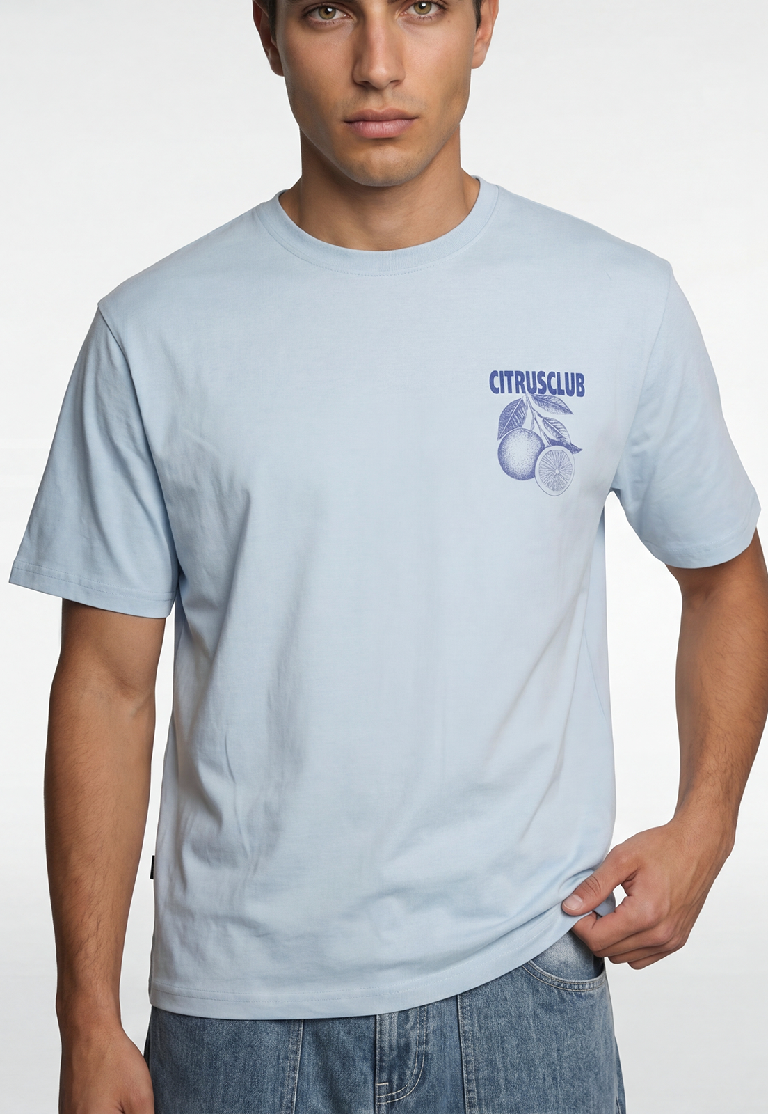 Polera Hombre Relaxed Naranjas Celeste 3