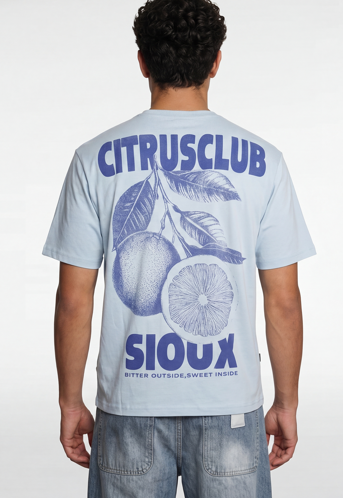 Polera Hombre Relaxed Naranjas Celeste 4