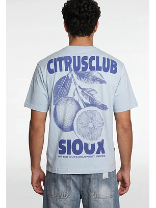 Polera Hombre Relaxed Naranjas Celeste