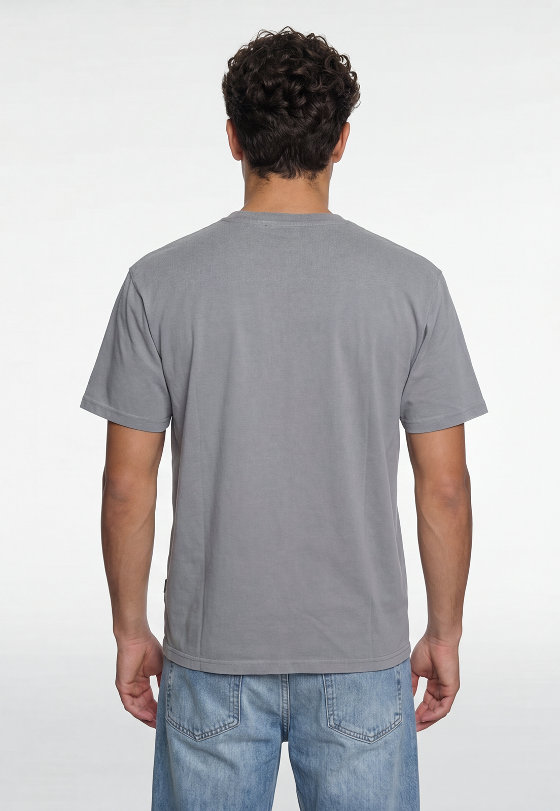 Polera Hombre Relaxed Bordado Lavada Gris 4