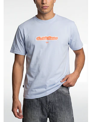 Polera Hombre Perro Collar Celeste