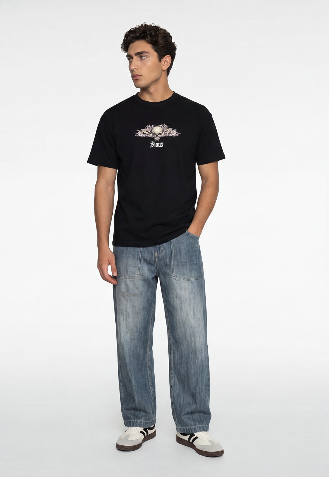 Polera Hombre Death Calavera Negro 2