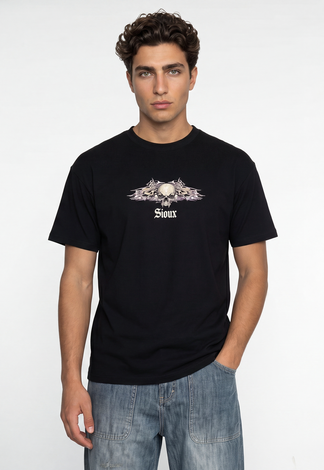 Polera Hombre Death Calavera Negro 1