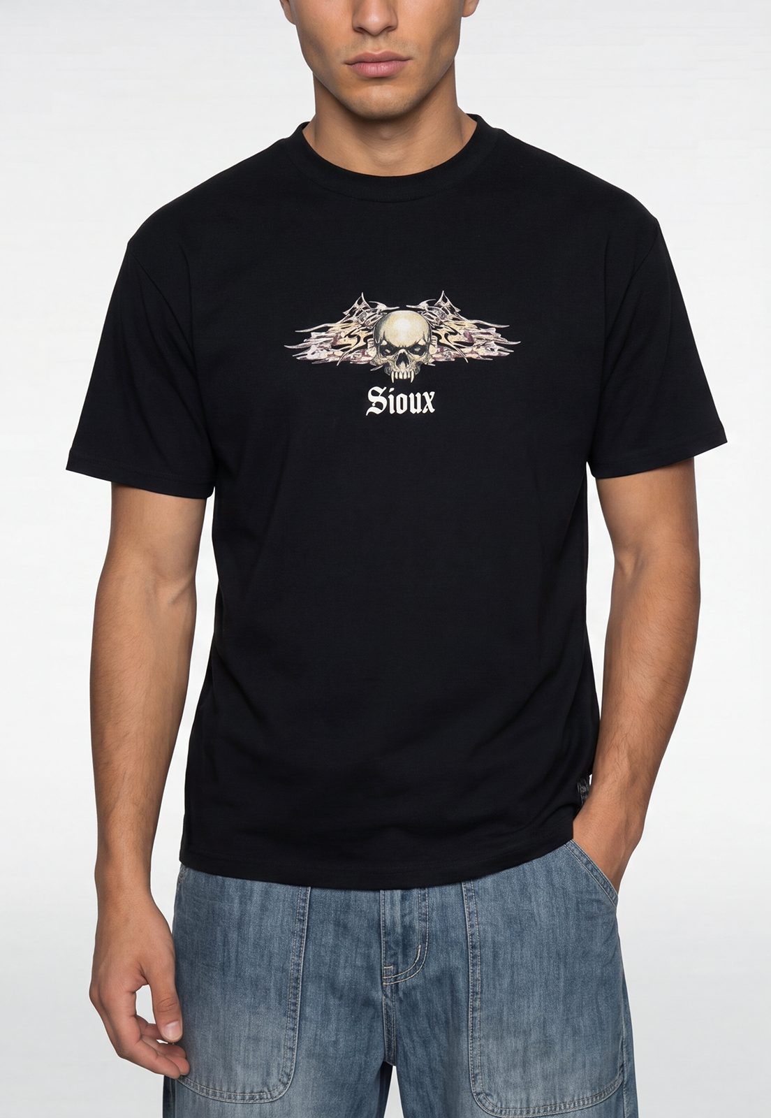 Polera Hombre Death Calavera Negro 3