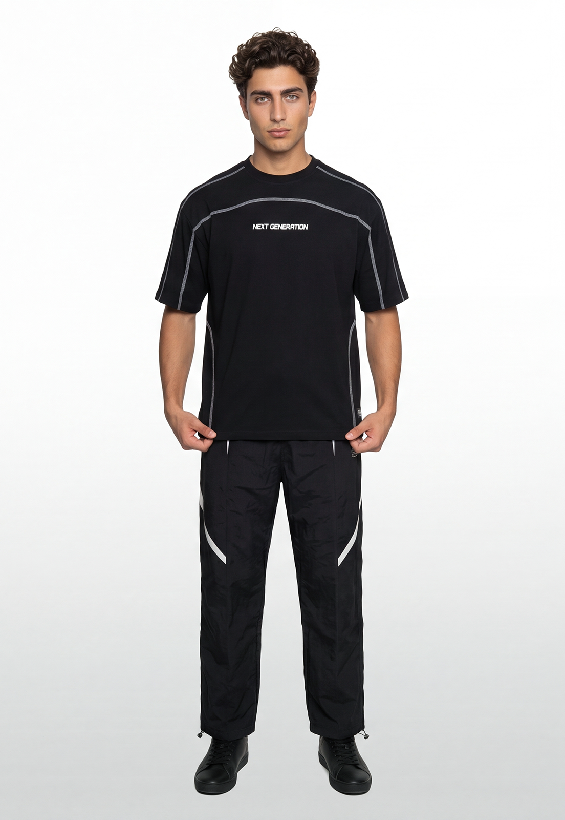 Pantalón Hombre Training Loose Baggy Negro 1