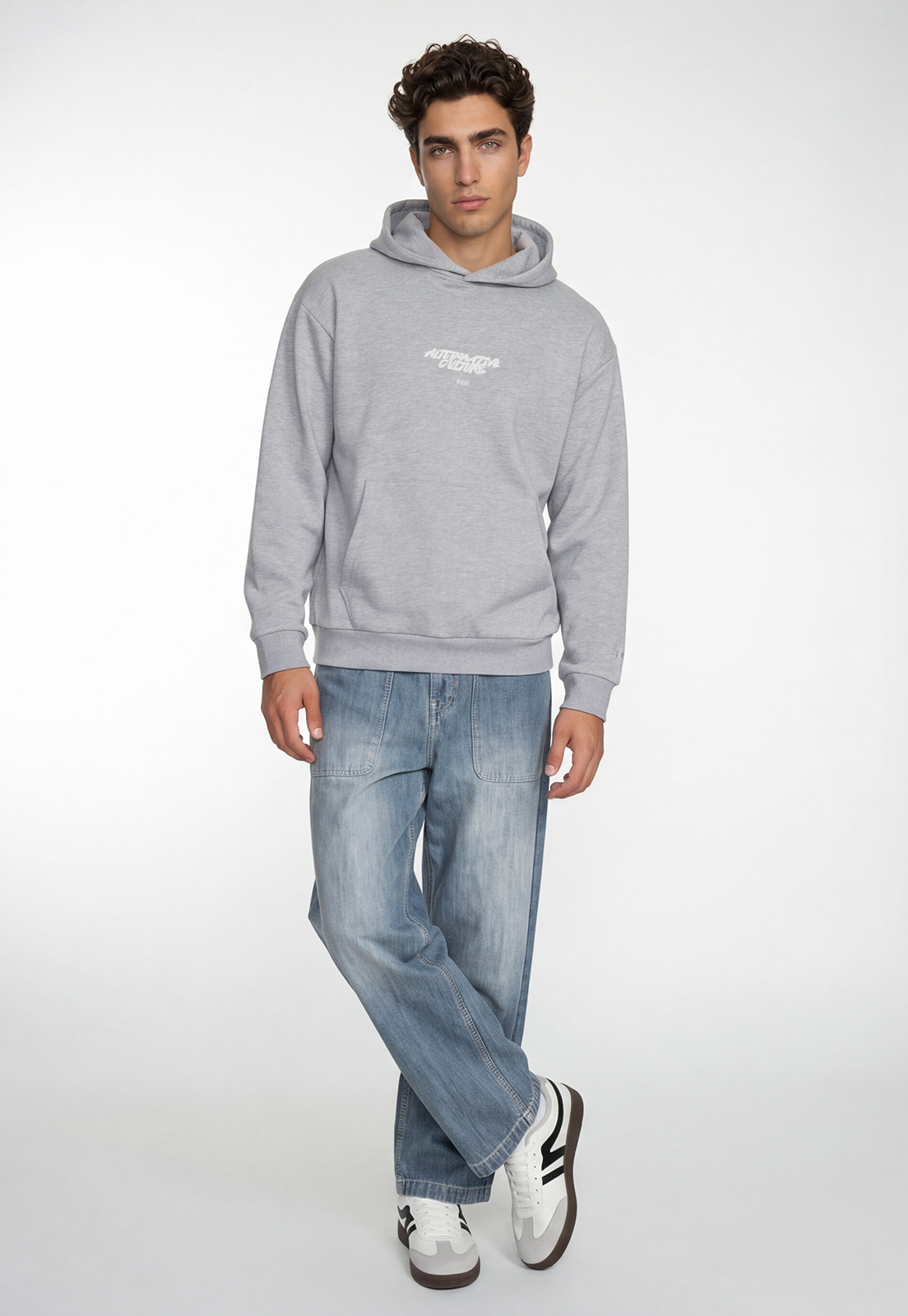 Polerón Hombre Manzanas Gris 1
