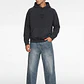 Polerón Hombre Boxy Fit Lavado Flock Negro - Miniatura 2