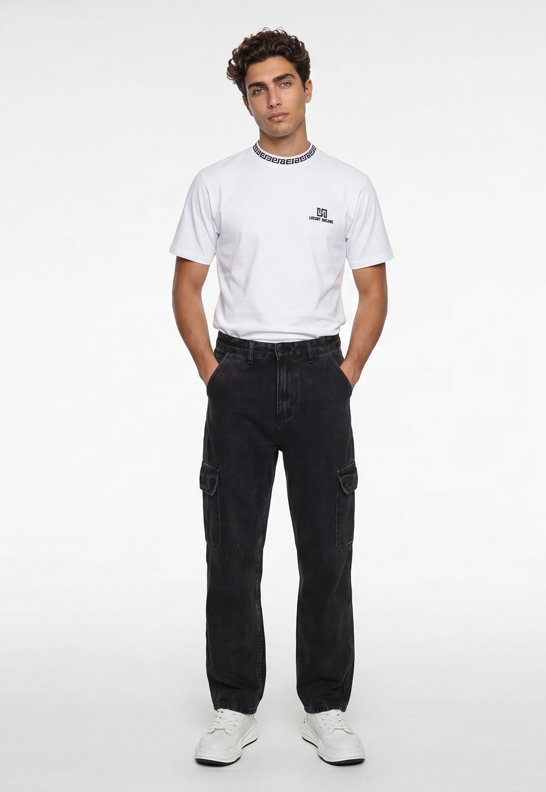 Jeans Hombre Cargo Negro 1