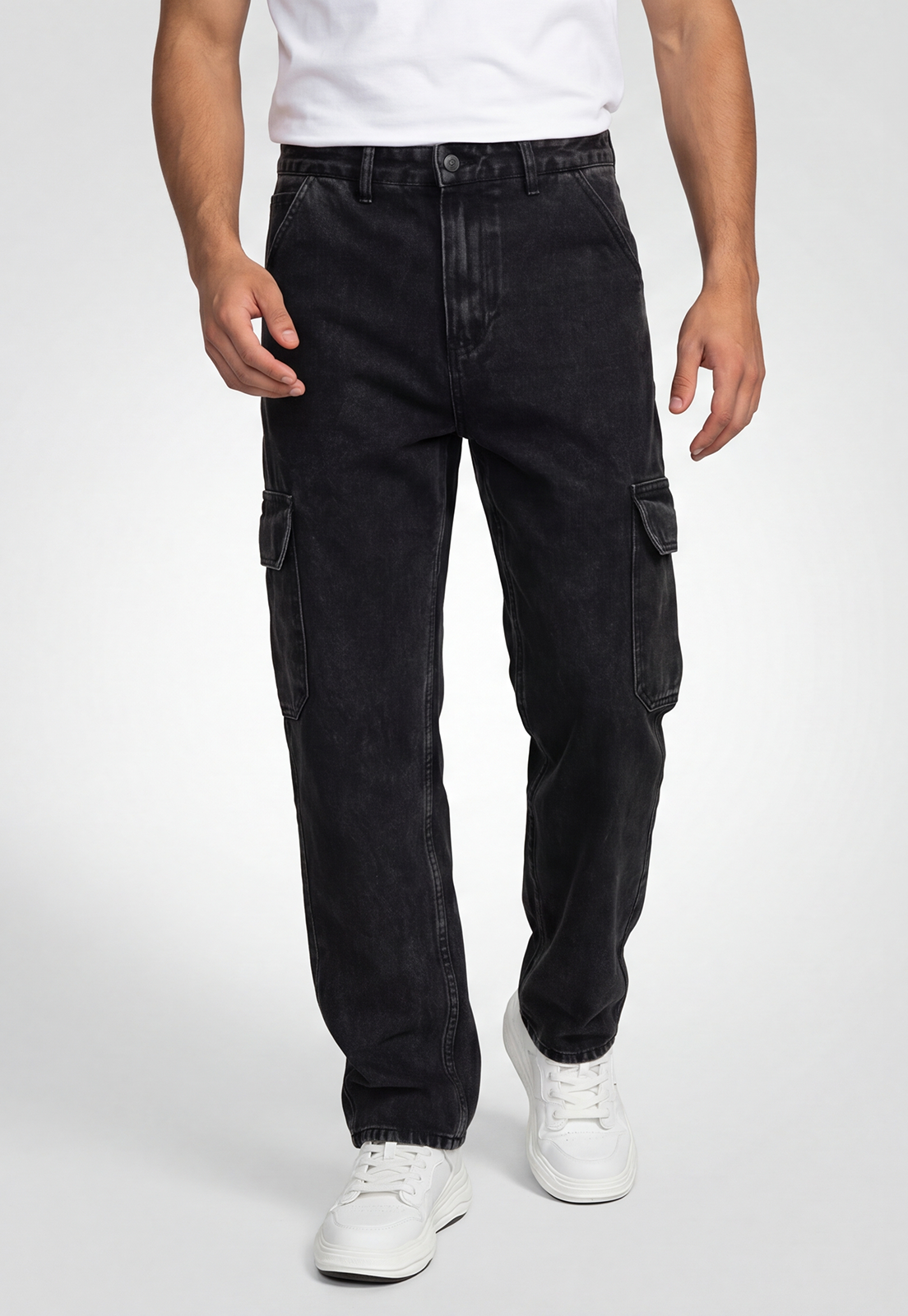 Jeans Hombre Cargo Negro 2