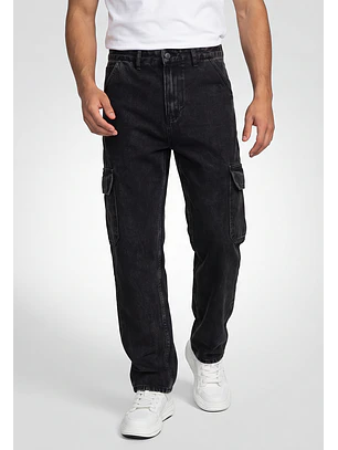 Jeans Hombre Cargo Negro