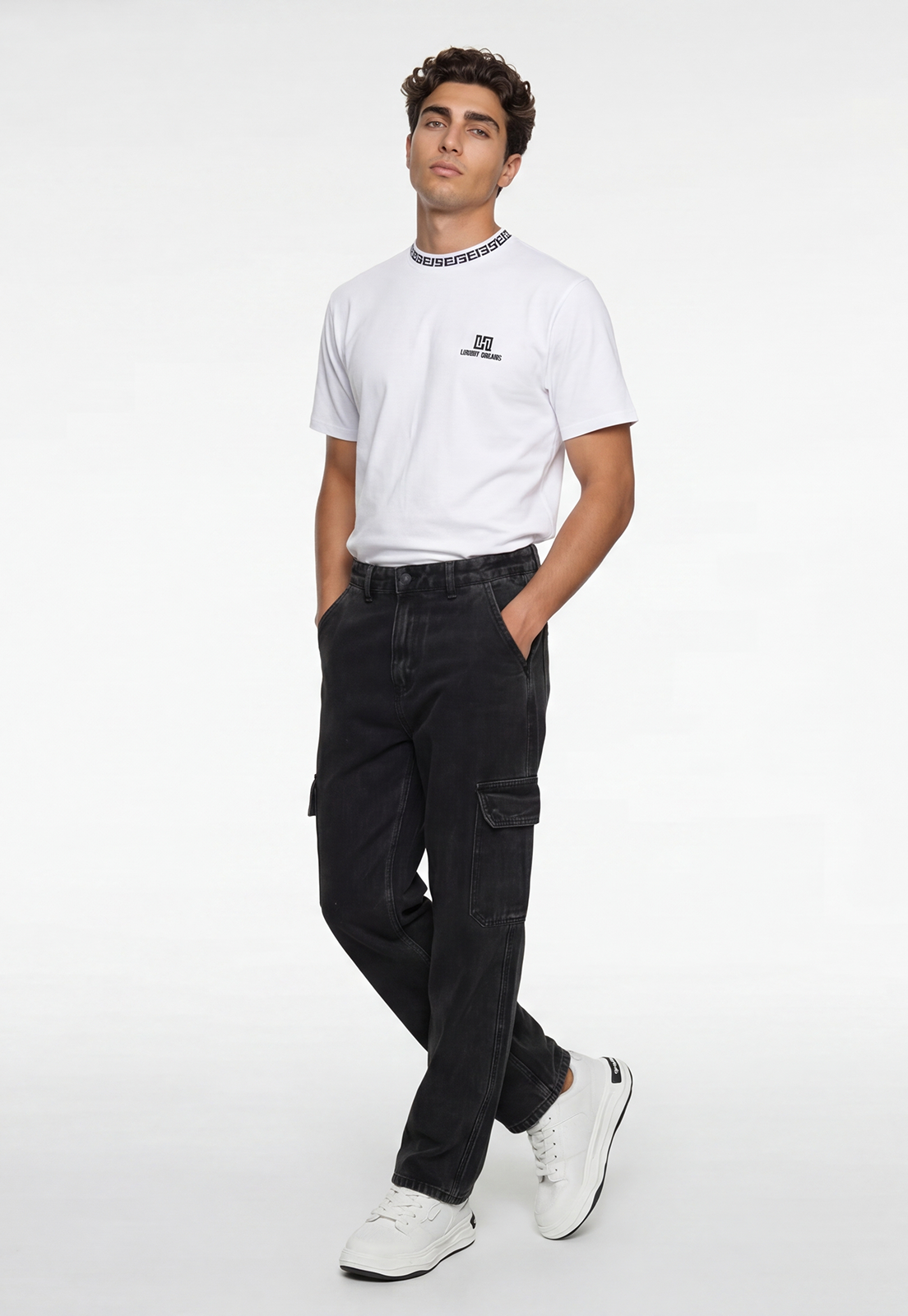 Jeans Hombre Cargo Negro 4