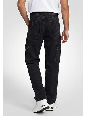 Jeans Hombre Cargo Negro
