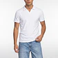 Polera Hombre Piqué Cuello V Blanco - Miniatura 1