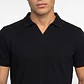 Polera Hombre Piqué Cuello V Negro - Miniatura 3
