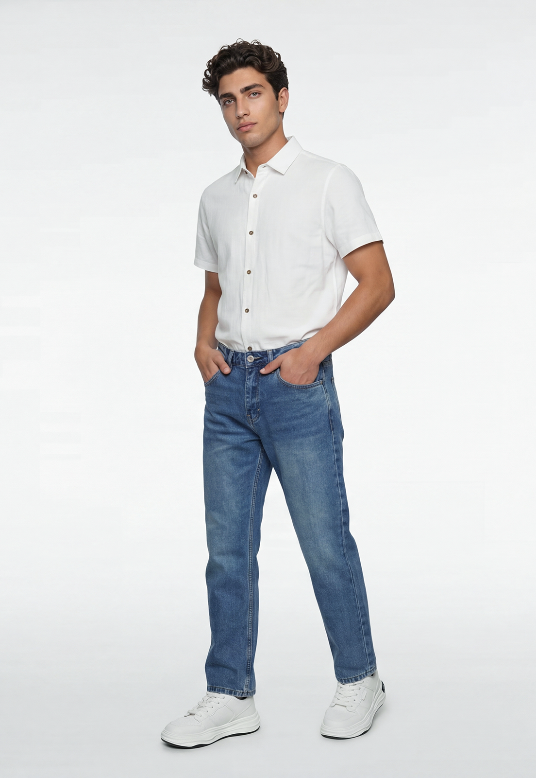 Jeans Hombre Straight Relaxed Proceso Azul 4