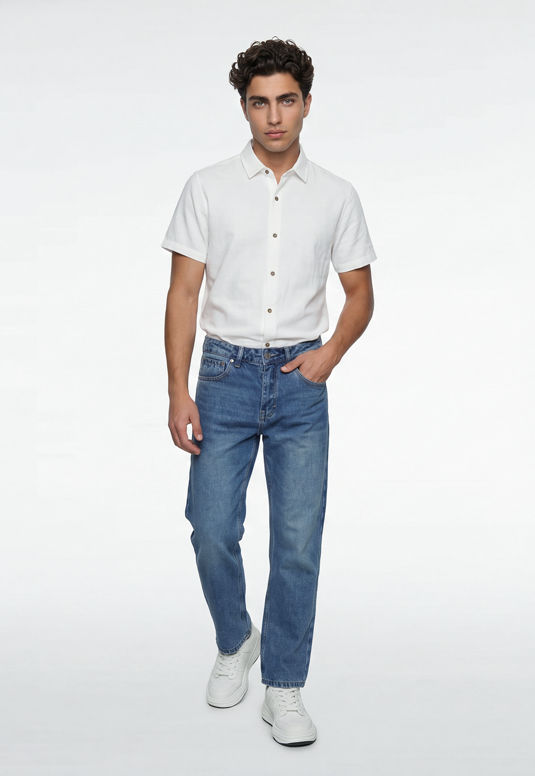 Jeans Hombre Straight Relaxed Proceso Azul 1