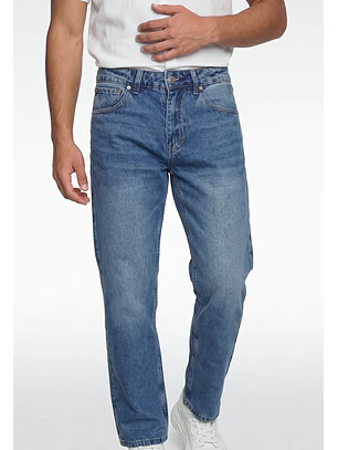 Jeans Hombre Straight Relaxed Proceso Azul