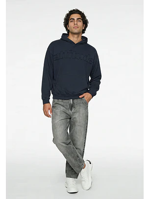 Polerón Hombre Parche Moda Azul