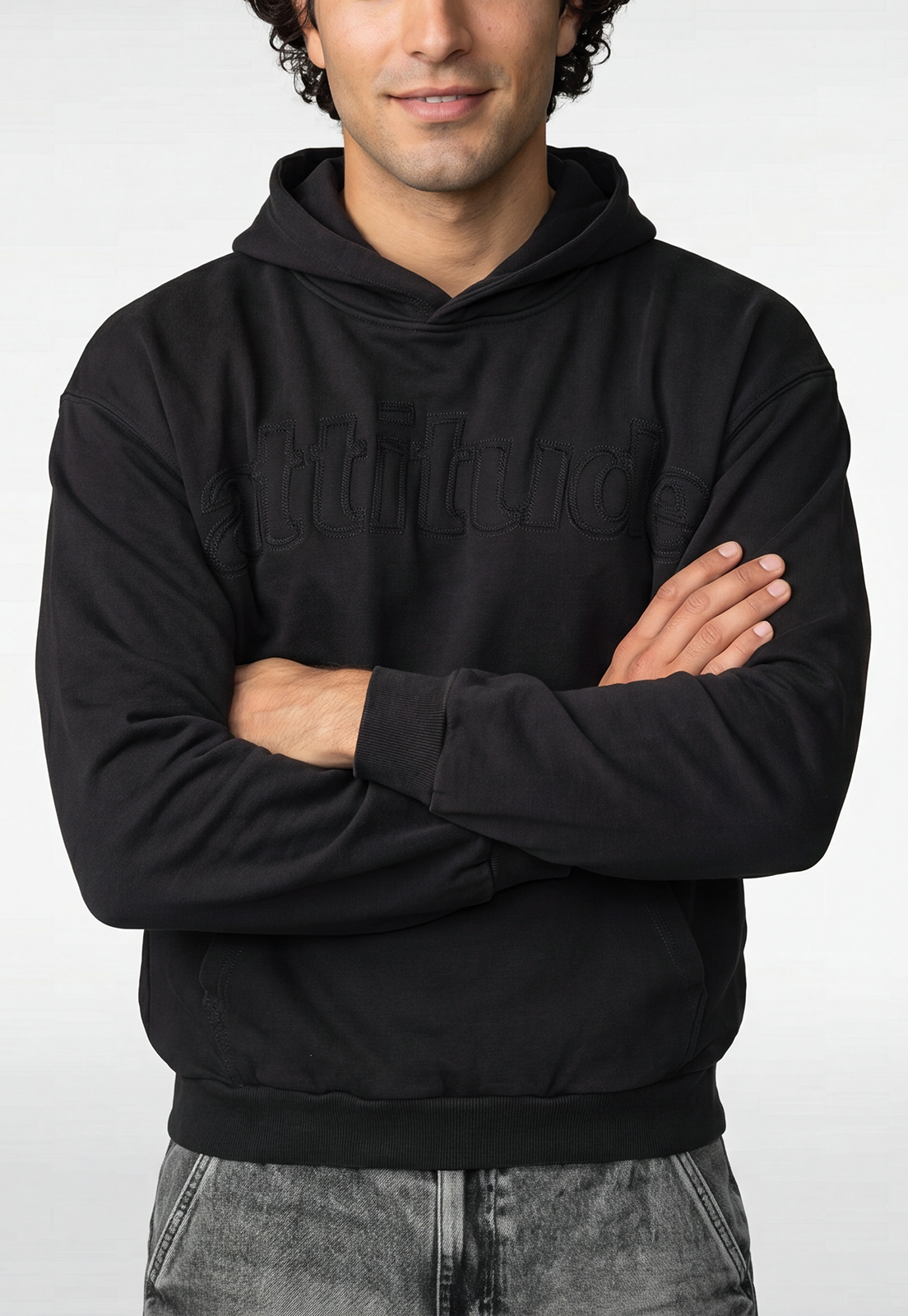 Polerón Hombre Parche Moda Gris 3