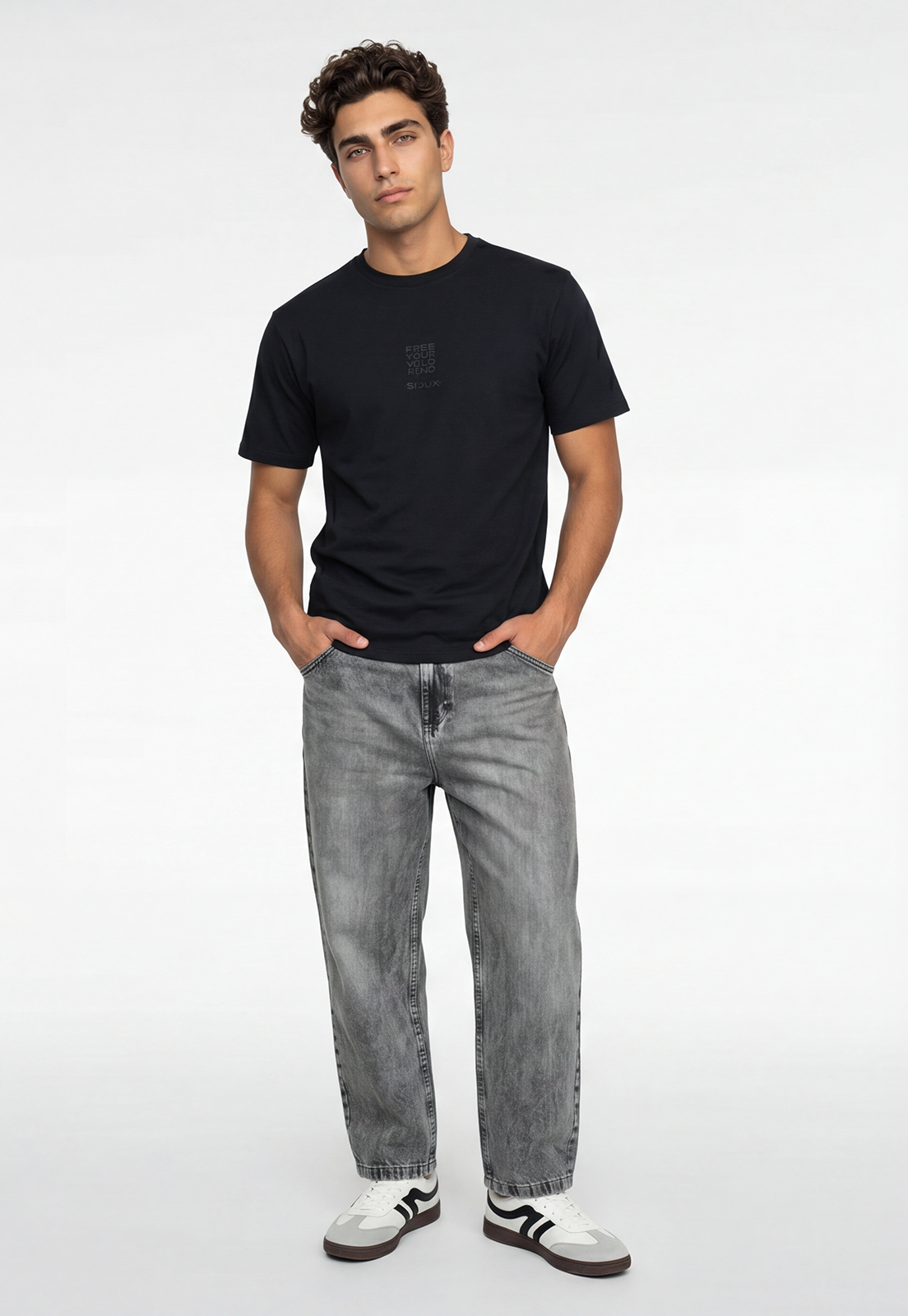 Polera Hombre Print Lava Negro 2