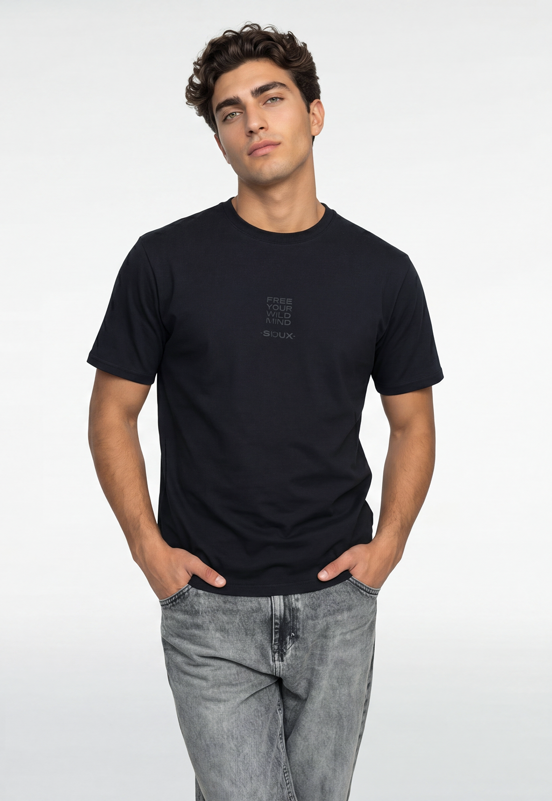 Polera Hombre Print Lava Negro 1