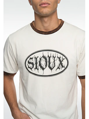 Polera Hombre Piping Contraste Blanco