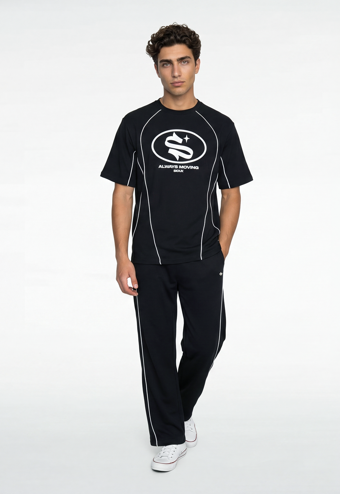 Polera Hombre Cortes Urban Negro 2