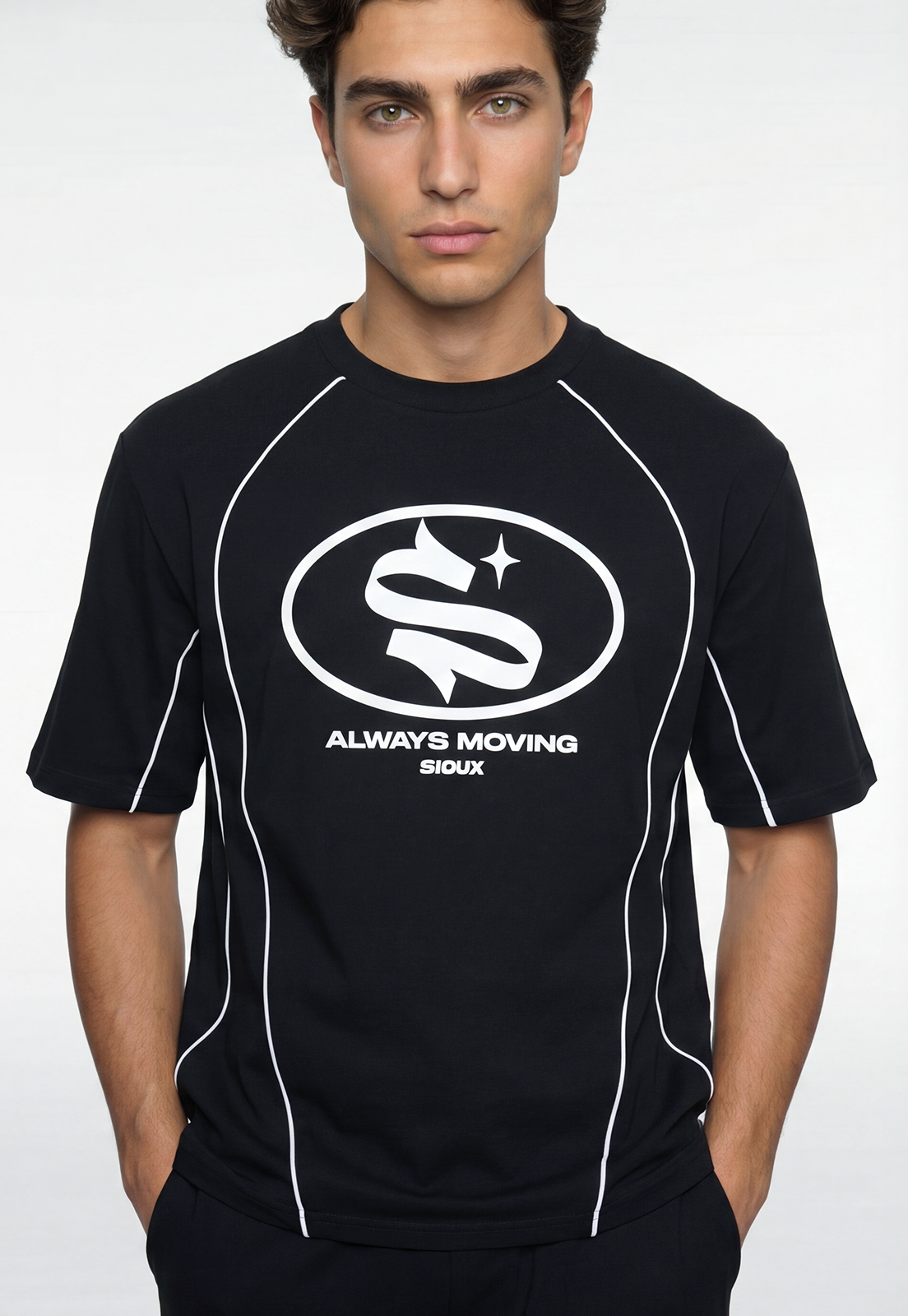 Polera Hombre Cortes Urban Negro 3