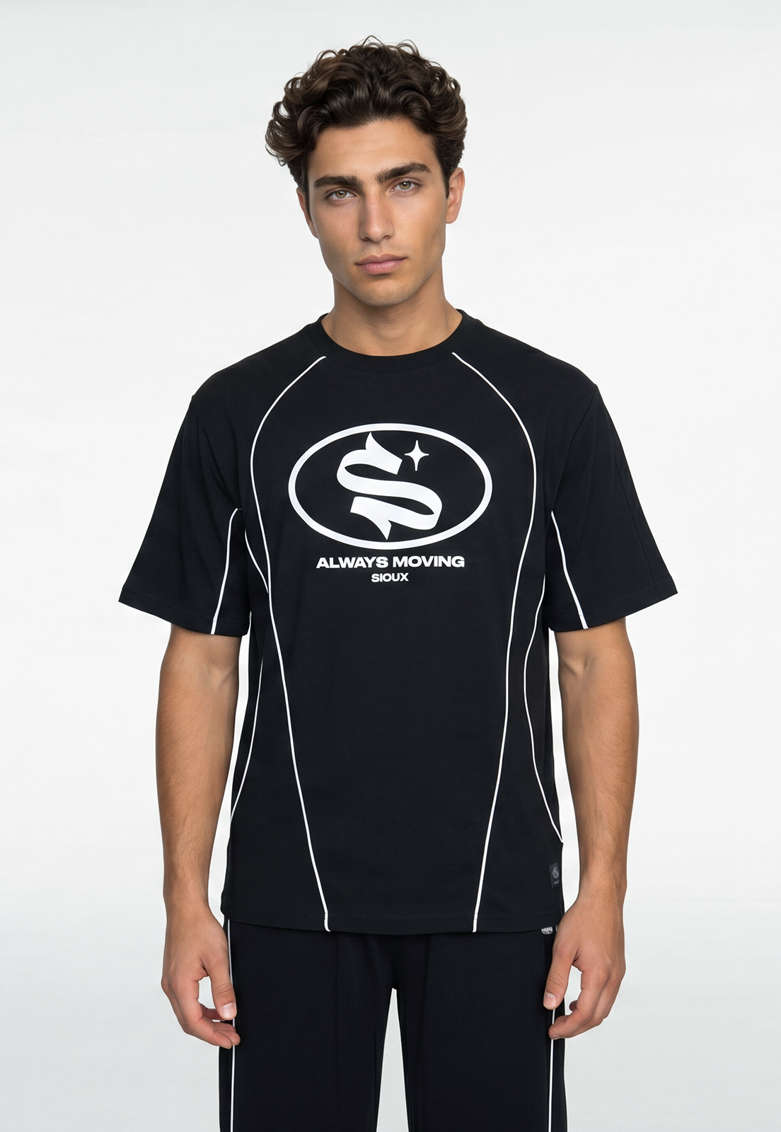 Polera Hombre Cortes Urban Negro 1