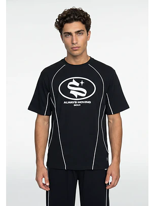 Polera Hombre Cortes Urban Negro