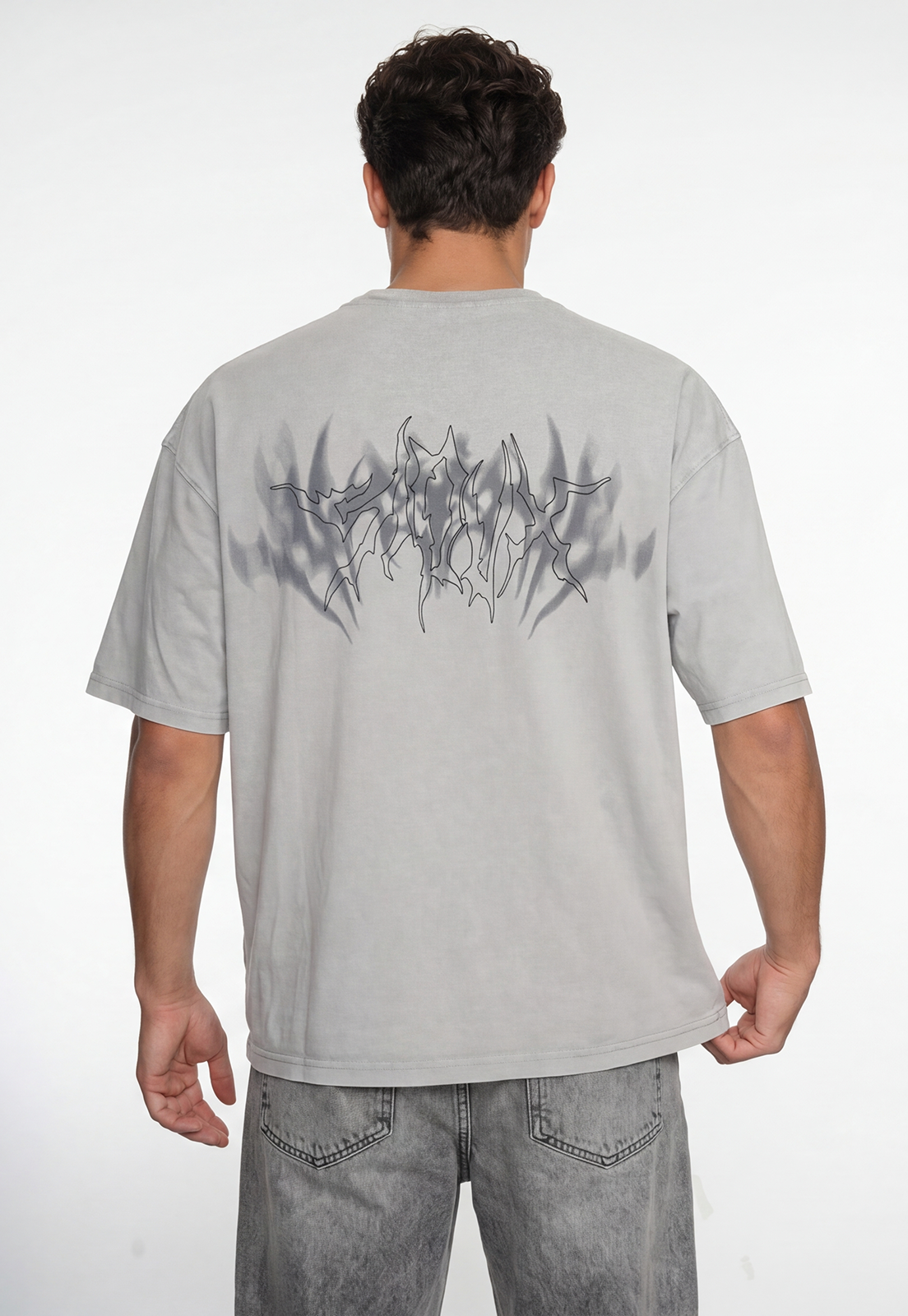 Polera Hombre Boxy Fit Bordado Death Gris 2