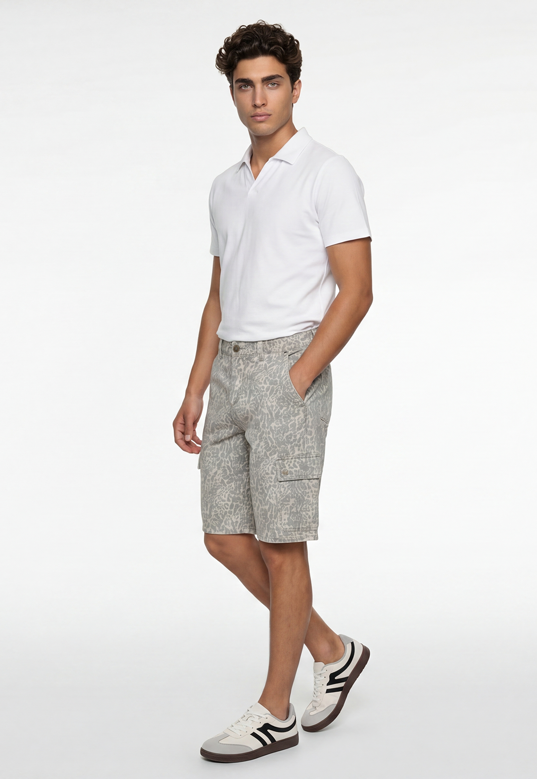 Bermuda Hombre Jort Animal Print Gris 4